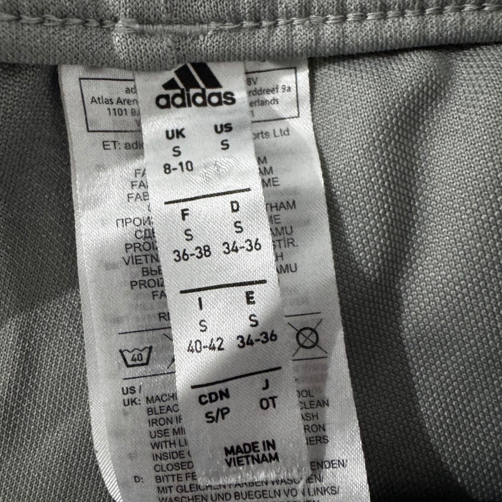 Adidas Tiro Track Pants Mens Small Grey Logo Tape Joggers Zipper Cuffs Training - Picture 5 of 5